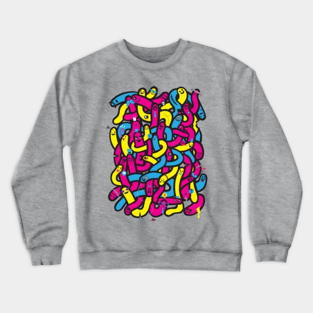 Worm Mess Crewneck Sweatshirt by wotto